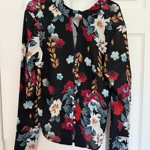 Floral Black Women's Top